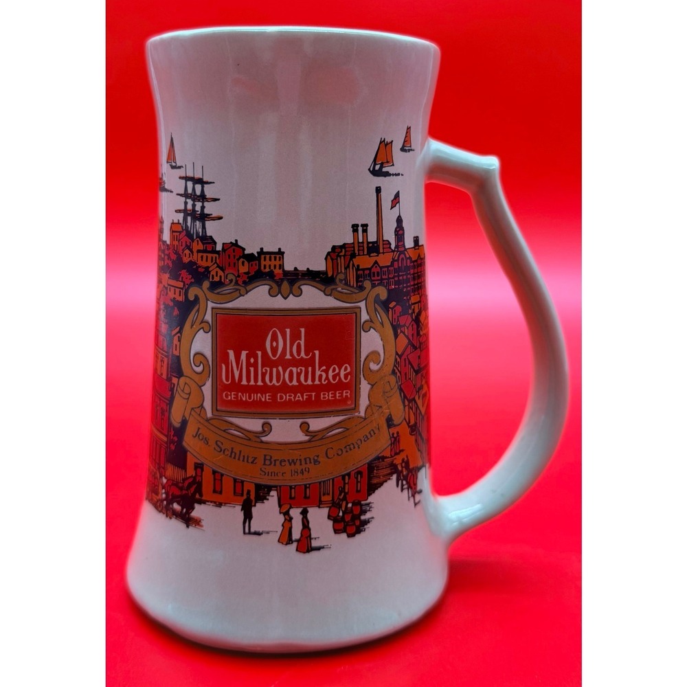 Vintage Old Milwaukee Beer Stein‎ Ceramic Mug